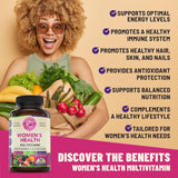 Womens Daily Multivitamins & Multimineral Supplement for Energy, Mood, Focus, Hair, Skin & Nails. Multivitamin for Women A, C, D, E, B12, Zinc, Calcium & More. Womens Vitamins 60 Capsules