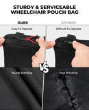 JOYTUTUS Wheelchair Side Bag, Wheelchair Armrest Storage Pouch Bag with Cup Holder, Wheelchair Accessories Bag for Walker, Rollator, Electric Scooter or Wheelchair
