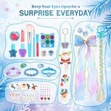 Advent Calendar for Kids: Princess Accessories Included Christmas Ornaments, Stickers,Makeup Kit,Jewelry and Hair Accessories,Christmas Gifts