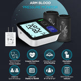 AQESO Blood Pressure Monitor Upper Arm with 2 Size Cuffs M/L & XL, Medium/Large 9"-17" and Extra Large 13"-21", Accurate Automatic Digital BP Machine for Home Use, Large Backlit Display, 2-User Mode