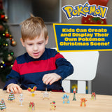 Pokémon 2024 Holiday Advent Calendar with 24 Gifts - Christmas Playset for Kids - Characters Include 2" Pikachu, Bulbasaur, Charmander & More - 16 Toy Figures & 8 Christmas Accessories - Officially Licensed - For Boys & Girls 4+