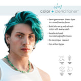 Keracolor Clenditioner TEAL Hair Dye - Semi Permanent Hair Color Depositing Conditioner, Cruelty-free, 12 Fl. Oz.