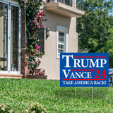 Probsin Trump Vance 2024 Yard Sign Double Sided 12" x 17" Trump Vance'24 Take America Back MAGA Signs Voted for Trump Vance Outdoor Decorations for Lawn, Garden, Window, Party Supplies (Blue)