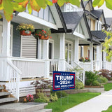 WENWELL Trump 2024 Yard Signs 2-Pack – Double-Sided,Waterproof,UV Resistant, 12x18 Inchs with Metal H-Stakes – Donald Trump Campaign Rally Placard Outdoor Lawn Decoration