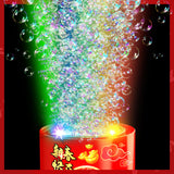 Ivtivfu Fireworks Bubble Machine (2PCS 20 Holes), Automatic Fireworks Bubble Maker with Lights and Closeable Sound for Kids, Chinese New Year, Christmas, Party, 4th of July