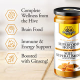 Total Hive Superfood Honey - with Raw Honey, Royal Jelly, Propolis, Bee Pollen, Ginseng