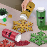 Christmas Glitter - 4 Count Bulk Glitter - 1 LB EA Glitter for Crafts, Glitter for Resin, Fine Glitter for Scrapbooking and Christmas Décor - Christmas Confetti Pack - Green, Red, Clear, Gold Glitter