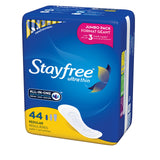 STAYFREE Ultra Thin Regular Pads For Women, Wingless, Reliable Protection and Absorbency of Feminine Moisture, Leaks and Periods, 44 count