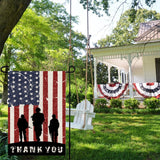 Patriotic American Soldier Thank You Garden Flag 12x18 Inch Burlap Double Sided 4th of July Independence Day Memorial Day Yard Outdoor Decor USA Flags DF454