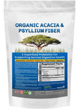 Organic Acacia & Psyllium Husk Fiber Powder - Prebiotic Acacia & Organic Psyllium Husk Powder Combined - Soluble Acacia & Psyllium Husk Powder Organic Supplement - 1.5 Ibs (24oz), 1 Pack
