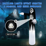 B&D 12FT Giant Halloween Inflatables Outdoor Decorations, Grim Reaper Skull Inflatable Halloween Decorations Built-in LED Lights Scary Blow Up Ghost Decorations for Holiday Party Yard Garden Lawn