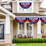 Lifesmells 2 Pcs Trump 2024 Half Fan Flags Trump Take America Back Half Fan Bunting Flags Voted for Trump Semi-Circular Flags With Brass Grommets Decoration for Outdoor Fence Decorations