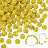 PH PandaHall 100pcs 10mm Rhinestones Beads Yellow Pave Disco Ball Clay Beads Polymer Clay Rhinestone Beads Round Crystal Beads for Pen Bracelet Necklace Earring Jewelry Making Christmas Decor