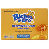 Ricitos de Oro Honey Bee Bar Soap, Hypoallergenic Bar Soap, Assists in Moisturizing Baby's Skin, Delicate Skin, 6-Pack of 3.5 Oz, 6 Bar Soaps.