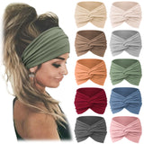 Jesries 10 PCS Women Headbands African Wide Hair Wrap Extra Turban Head Bands for Lady Large Sport Workout Stretch Non-slip Big Hair Bands