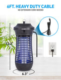 COBY Outdoor Bug Zapper 18W, Covers Half an Acre, Electric Bug Zapper