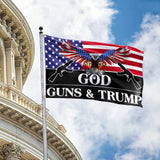 Trump 2024 Flag 3x5 Outdoor God Guns and Trump Flag 150D Premium Polyester Trump US American Patriotic Eagle Flag with Brass Grommets for Outdoor Indoor Room Wall