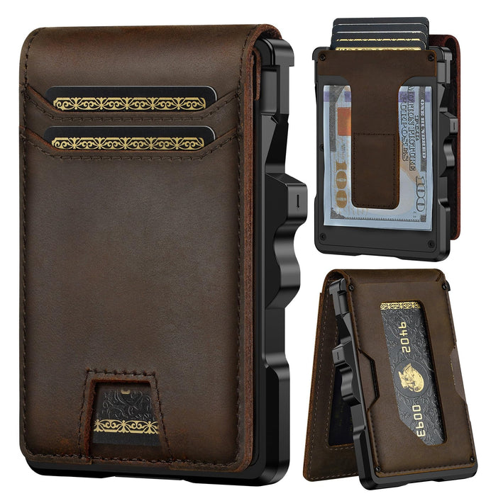 furid Genuine Leather Wallet for Men: Slim RFID Smart Minimalist Wallet