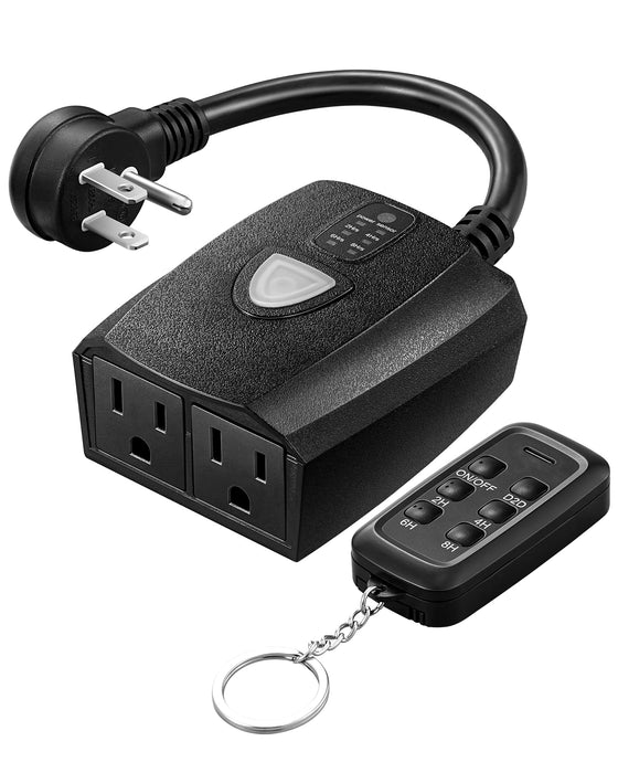 DEWENWILS Outdoor Light Timer, Outdoor Timer Outlet,100FT Remote Control