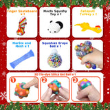 HelloJoy Christmas Pop Fidgets Advent Calendar 2024 for Boys Girls, 24 Days Countdown Calendar Push Pop Bubble Set Sensory Toys Pack for Kids Adult Teens, Xmas Party Favors Carnival Treasure Classroom Prizes