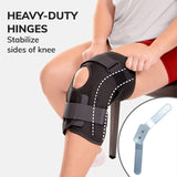 BraceAbility Hinged Obesity Knee Brace - Plus Size to Overweight Wraparound Support for Womens and Mens Arthritis Treatment, Bariatric Joint Pain Relief, Kneecap Instability, Ligament Weakness (2XL)