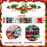 Hosuly 40 Pcs Christmas Fabric Patchwork Roll Quilting Fabric Roll up Fabric Quilting Strips 2.55 Inch Precut Santa Claus Patchwork Roll for Craft Sewing DIY Crafts