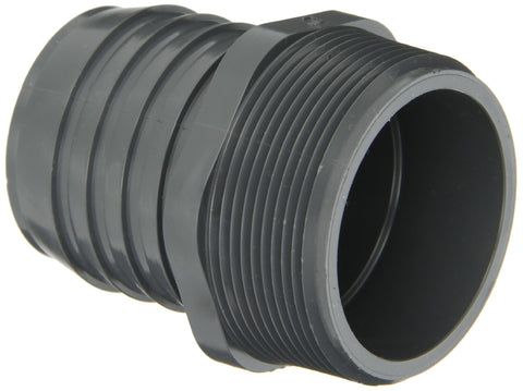 Spears 1436 Series PVC Tube Fitting, Adapter, Schedule 40, Gray, 1" Barbed x NPT Male (Four Pack)