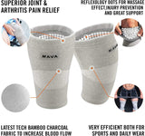 MAVA Knee Support for Women and Men: Reflexology Knee Brace, Joint Pain Relief, Arthritis & Recovery. Non-Slip Design and Enhanced Circulation (Grey, X-Large)