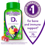 Vitafusion Elderberry Gummy Vitamins 90ct and Vitamin D3 Gummy Vitamins 150ct for Bone, Teeth and Immune Support