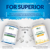 Vitamin K2 MK 7 200mcg - 365 Vegan Tablets (not Capsules) - 1 a Day - 1 Year Supply - High Strength VIT K2 Menaquinone - Made in The UK - Nu U Nutrition