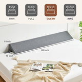 IFNOW Bed Wedge Pillow for Headboard Gap Filler(60"x6"x10") Mattress Gap Filler(0-8") Bed Wedge for Headboard Gap Between Your Headboard and Mattress Dark Grey