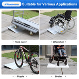 Ruedamann Threshold Ramp,3" Rise Modular Aluminum Entry Ramp,800 LBS Capacity,34" Wide Door Ramp for Wheelchairs, Scooters,Power Chairs,Non-Slip Mobility Wheelchair Ramp for Home Doorways