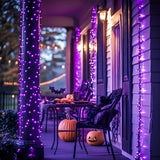 JMEXSUSS 250 LED Halloween String Lights, 91.5ft Purple Halloween Lights Outdoor Waterproof, 8 Lighting Modes Connectable Christmas Tree Lights for Yard Patio Party Holiday Decorations