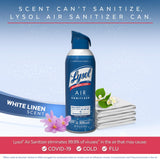 Lysol Air Sanitizer Spray, For Air Sanitization and Odor Elimination, White Linen Scent, 10 Fl. Oz (Pack of 3)