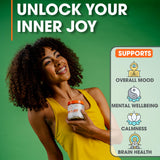 Genius Joy, Nootropic Mood Enhancer Supplement - Support Cognitive Health, Enhance Mood & Neural Function with Brain Boosting L-Theanine, Panax Ginseng & SAM-e - Organic, Non-GMO, & Gluten-Free