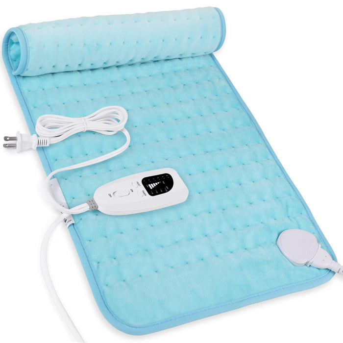 Heating Pad-Electric Heating Pads for Back,Neck,Abdomen,Moist Heated Pad for Shoulder,Knee,Hot Pad for Pain Relieve,Dry&Moist Heat & Auto Shut Off(Light Blue, 12''×24'')