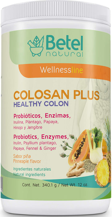 Colosan Plus Colon Cleanse Pineapple Flavor- Whole Psyllium Husk with Probiotics, Prebiotics, and Aloe Vera