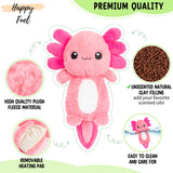 Axolotl Microwavable Unscented Heating Pad for Women and Kids- Cute Soft Cozy Pillow Plush Heatable Warm Stuffed Animals - Kawaii Hot and Cold Plushie Food Toy - Axolotl Gifts for Girls and Boys