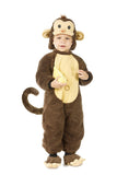 Spooktacular Creations Halloween Toddler Monkey Costume Set with Toy Banana for Infant, Kids, Baby Halloween Dress Up, Safari Themed Parties (3T (3-4 yrs))