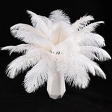 THARAHT White Ostrich Feathers 24pcs Natural Bulk 10-12Inch 25cm-30cm for Crafts Wedding Party Centerpieces Easter Gatsby and Christmas Tree Decoration Feathers