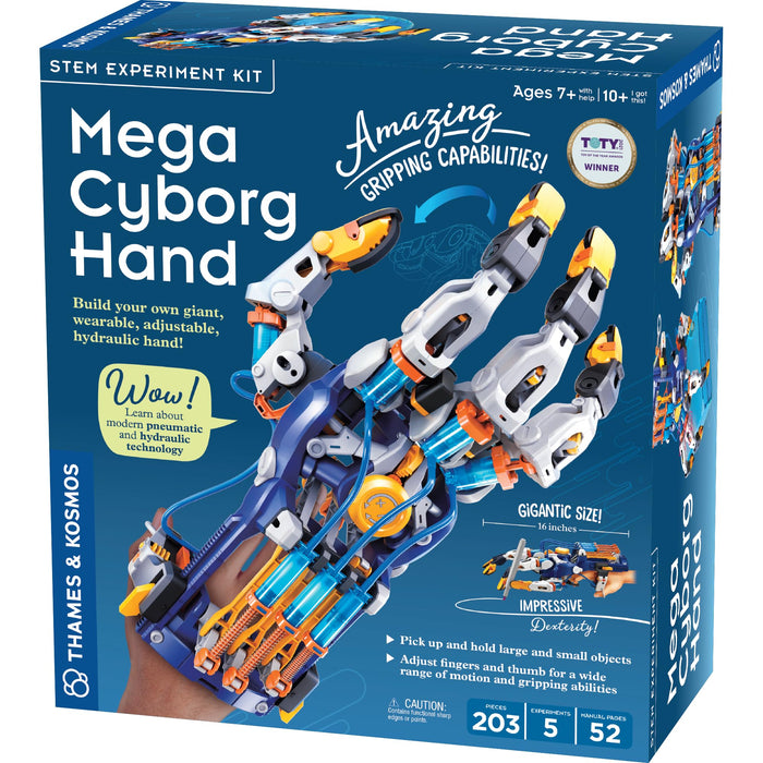 Thames & Kosmos Mega Cyborg Hand STEM Experiment Kit | Build Your Own GIANT Hydraulic Amazing Gripping Capabilities Adjustable for Different Sizes Learn Pneumatic Systems