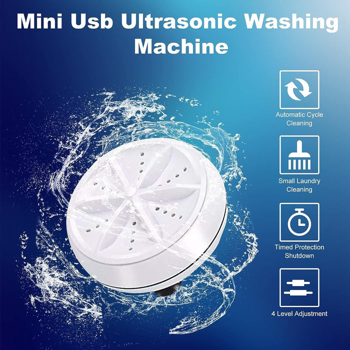 Portable Washing Machine, Mini Ultrasonic Washing Machine 3 in 1 Dishwashers Ultrasonic Waves Suitable for Home, Business, Travel, College Room, RV, Apartment (3.5IN)