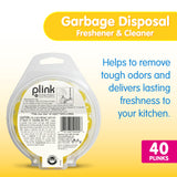 Plink Garbage Disposer Freshener and Cleaner, Sink Disposal Odor Eliminator, Easy-to-Use, Citrus Scents, 40 Capsules