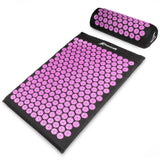 ProsourceFit Acupressure Mat and Pillow Set for Back/Neck Pain Relief and Muscle Relaxation, Black/Pink