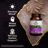 Organic India Joy Herbal Supplement - Immune Support, Promotes Memory & Concentration, Vegan, Gluten-Free, Kosher, USDA Certified Organic, Non-GMO, Calming - 90 Capsules