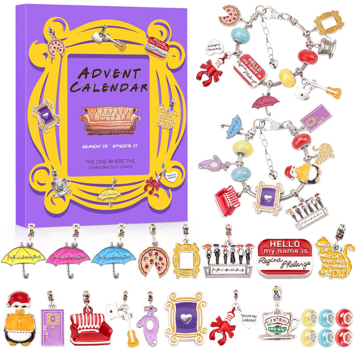 Advent Calendar 2026, 24 Days Christmas Charm Bracelet Making Kit for Women