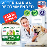 Glucosamine Chondroitin Dog Hip & Joint Supplement - Joint Pain Relief - Hip & Joint Chews for Dogs - Joint Support Large Breed - Senior Doggie Vitamin Pills Joint Health - (240 Treats - Bacon)