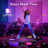 Flooyes Dance Mat for Kids 3-12 Years Old, Bluetooth Electronic Dance Pad, Light-up 8-Button Dance Mat Toys with 5 Game Modes, Christmas Birthday Toys Gifts for 3 4 5 6 7 8 9 10 11 12+ Year Old Girls