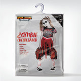 Spooktacular Creations Zombie Halloween Cheerleader Costume, Girls Scary Cheerless Costume, Kids Dead Cheerleading Outfit for Halloween Role Play Themed Parties, Red Black, XL