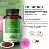 Mimosa Pudica Seeds Capsules - Organic Mimosa Pudica Seed Supplement - Promoting Digestive, Intestinal Function - Natural Cleansing Support - 1000mg, 100 Caps